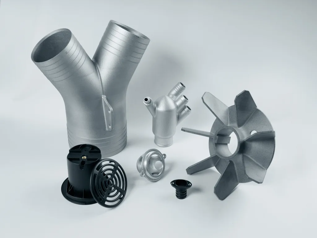 3D printed parts, metal and polymer materials